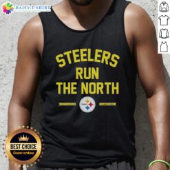 Good Pittsburgh Steelers Run the North 2025 Division Champions tank top showcasing team pride and stylish design.
