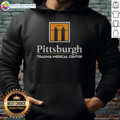 Good Pittsburgh Trauma Medical Center PTMC hoodie in navy blue, showcasing the logo and stylish design for fans.