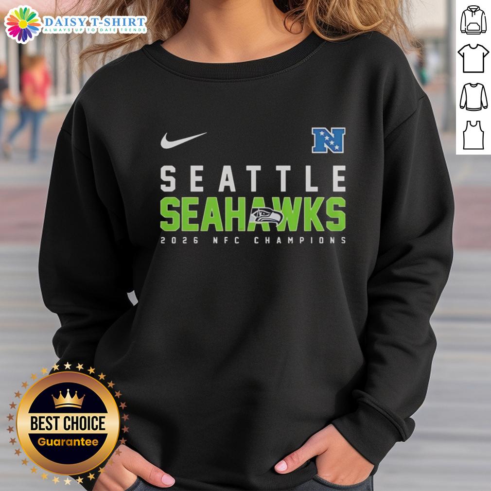 Good Seattle Seahawks NFL AFC Championship 2026 sweatshirt featuring team colors and logo, perfect for fans.