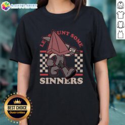 Good Silent Hill Pyramid Let's Hunt Some Sinners ladies tee featuring iconic horror game graphics and stylish design.