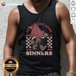 Good Silent Hill Pyramid Let's Hunt Some Sinners tank top featuring a chilling design for horror game fans.