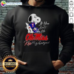 Good Snoopy hoodie featuring 'If You Dont Like Ole Miss Rebels, Kiss My Endzone' design for fans and sports enthusiasts.