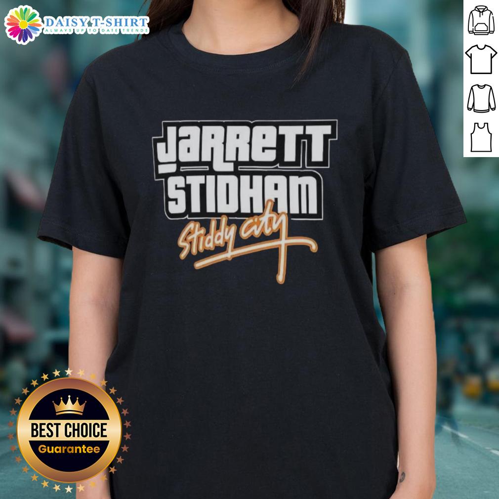 Good Stiddy City GTA Vice City Style Jarrett Stidham Denver Broncos ladies tee featuring vibrant graphics.