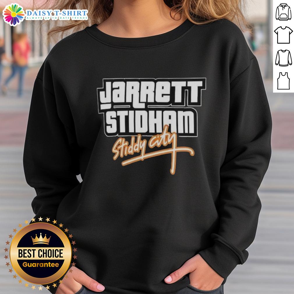 Stylish Good Stiddy City GTA Vice City sweatshirt featuring Jarrett Stidham for Denver Broncos fans.
