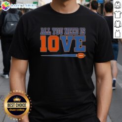 Happy All You Need Is 10 Love Denver Broncos Bo Nix Football Signature T-Shirt featuring vibrant design and team spirit.