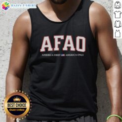 Nice Afao America First America Only Tank Top featuring bold text design for patriotic casual wear.