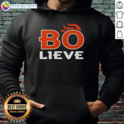 Nice Bo Nix Believe Denver Broncos football hoodie showcasing team colors and logo, perfect for fans and game days.