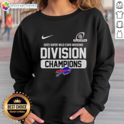 Nice Buffalo Bills 2025 Super Wild Card Weekend Division Champions sweatshirt in team colors, perfect for fans.