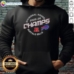 Buffalo Bills Divisional Round Champions 2025-26 hoodie design featuring team colors and logo, perfect for fans.