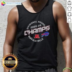 Buffalo Bills Divisional Round Champions 2025-26 tank top showcasing team pride and vibrant colors.