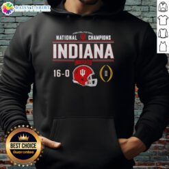 Nice Indiana Hoosiers Football National Champions hoodie featuring a 16-0 undefeated helmet design.