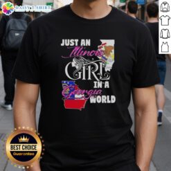 Illinois girl in a Georgia world T-shirt design showcasing a stylish graphic tee for proud Midwesterners living in the South.