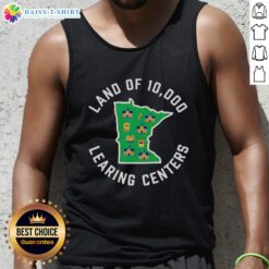 Nice Land of 10,000 Learning Centers tank top showcasing vibrant design celebrating education and creativity.