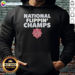Alt Text: 2025 CFP National Champions Indiana Hoosiers logo hoodie featuring the Nice National Flippin Champs design.