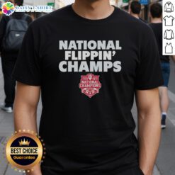 Alt Text: Indiana Hoosiers 2025 CFP National Champions logo T-shirt featuring the Nice National Flippin' Champs design.
