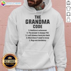 Cozy 'Nice The Grandma Code Bedtime Is Whenever' hoodie in soft fabric, perfect for relaxed evenings and bedtime comfort.