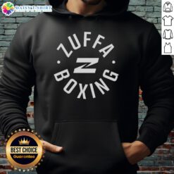 Alt Text: Person wearing Nice Zuffa Boxing Ring Walk Hoodie, showcasing stylish design and comfort for boxing fans.