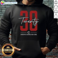 Alt Text: Official 30 Twenty Christopher Columbus High School hoodie in navy, featuring school logo and stylish design.