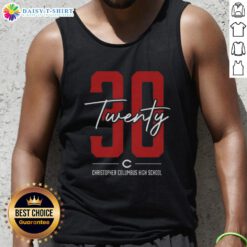 Alt Text: Official 30 Twenty Christopher Columbus High School tank top featuring school colors and logo, perfect for alumni and students.