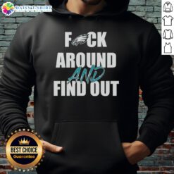 Official 'Fck Around and Find Out' Philadelphia Eagles Hoodie in black, showcasing team pride and bold statement design.