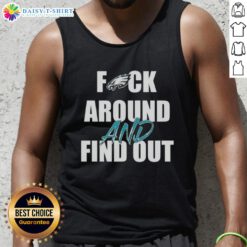 Official F*ck Around And Find Out Philadelphia Eagles tank top in vibrant green, perfect for game day and fan wear.