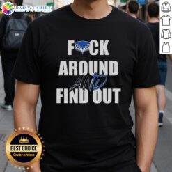 Official Fck Around And Find Out Seattle Seahawks T-Shirt featuring bold graphics and team colors for fans.