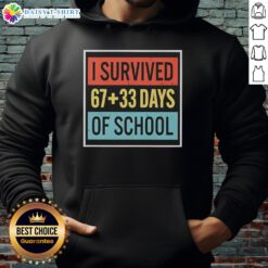 Official I Survived 6733 Days of School Hoodie featuring bold text and a stylish design for proud graduates.