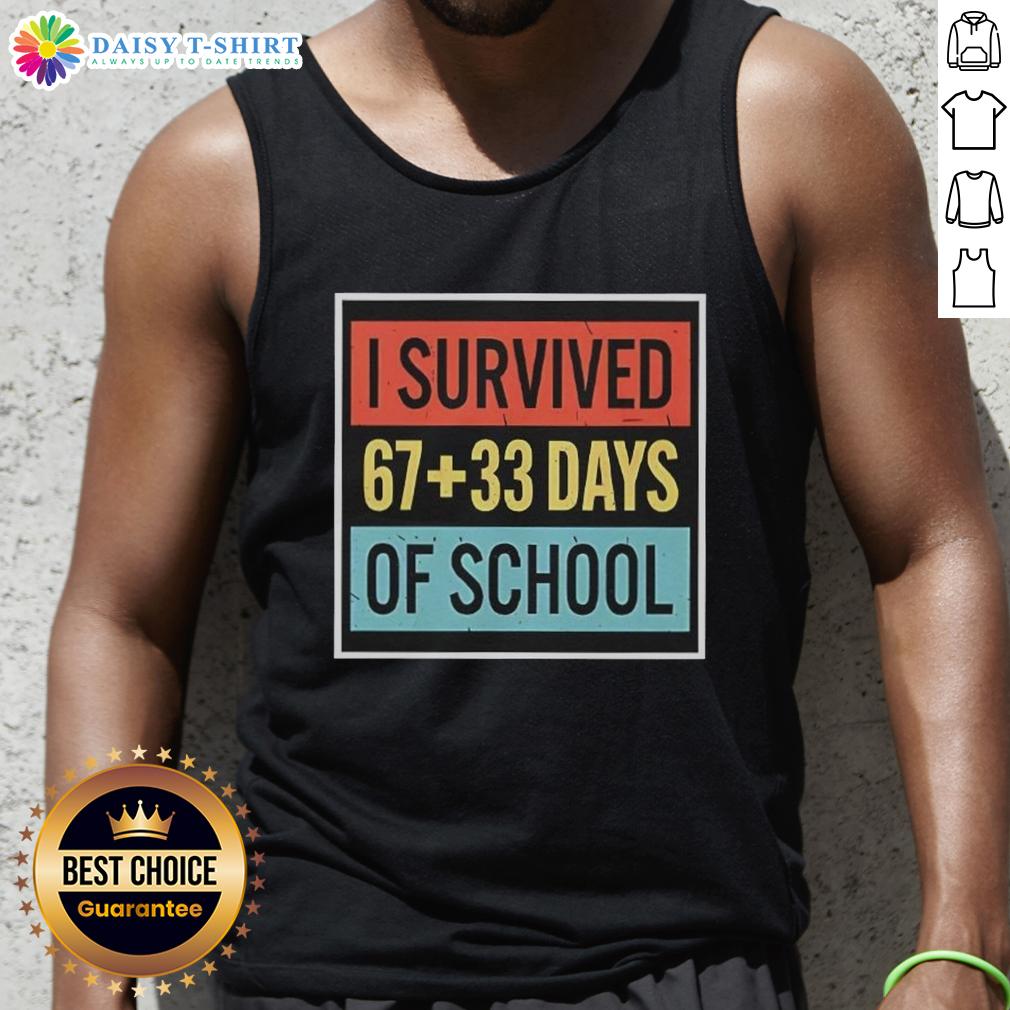 Official I Survived 6733 Days of School Tank Top in stylish design, perfect for celebrating educational milestones.