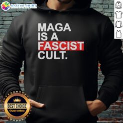 Official Maga Is A Fascist Cult Ice Hoodie featuring bold text design in a stylish, comfortable fit for casual wear.
