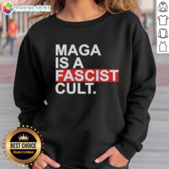 Official MAGA Is A Fascist Cult Ice Sweatshirt featuring bold text design on a cozy, stylish sweatshirt.