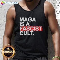 Official MAGA is a Fascist Cult Ice Tank Top - bold design showcasing political statement apparel for activists.