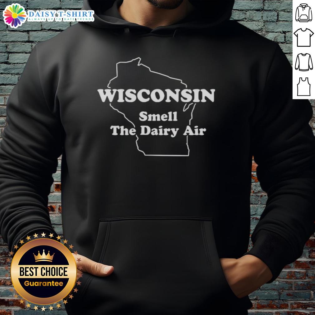 Alt Text: Official The Wire Herc Wisconsin Smell The Dairy Air Hoodie featuring a stylish design and vibrant colors.