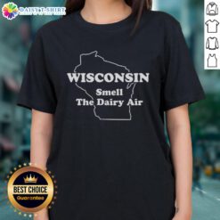Official The Wire Herc Wisconsin Smell The Dairy Air Ladies Tee featuring a stylish design for fans of the show.