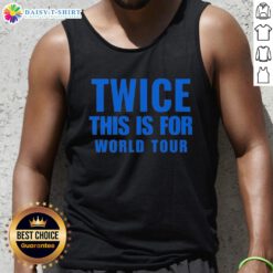 Official TWICE This Is For World Tour tank top featuring vibrant design and band logo, perfect for fans.