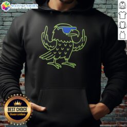 Seattle Seahawks mascot giving a middle finger on a 2026 college hoodie, showcasing original Blitz design.