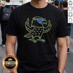 Original Blitz Seattle Seahawks mascot showing middle finger on a 2026 college football t-shirt, bold and unique design.