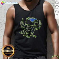 Seattle Seahawks mascot giving a middle finger on a 2026 tank top, perfect for college football fans and team spirit.