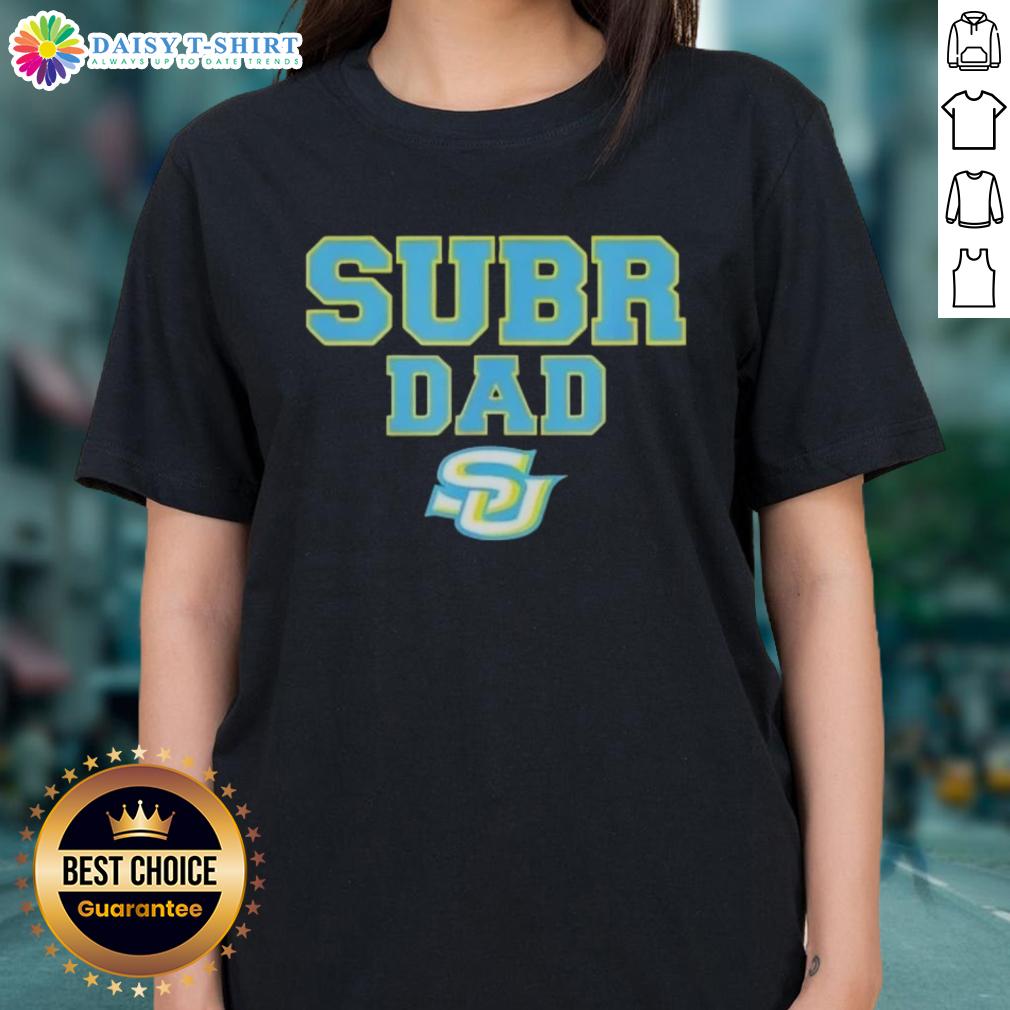 Southern University Jaguars Dad logo on a stylish ladies tee, perfect for proud supporters and casual wear.