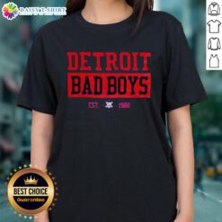 Original Detroit Pistons Bad Boys Est 1988 ladies tee featuring vintage logo and stylish design for basketball fans.