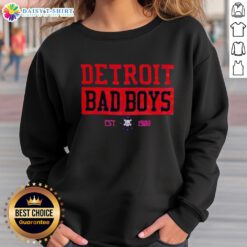 Original Detroit Pistons Bad Boys Est 1988 sweatshirt featuring iconic logo and vintage design in team colors.