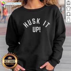 Original Husk It Up Nebraska State Sweatshirt in navy blue, featuring a bold Nebraska logo and cozy design for fans.