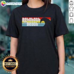 Original I Love Rehoboth Beach Delaware tee for ladies featuring Atlantic wave design, perfect for beach lovers.