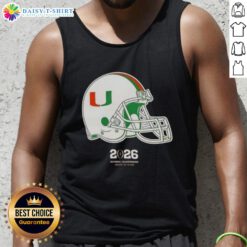 Original Miami Hurricanes Football 2026 National Championship Helmet Tank Top showcasing team spirit and style.