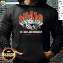 Alt Text: Original Miami Hurricanes Team 2026 CFP National Championship Game hoodie featuring Indiana Hoosiers helmet design.