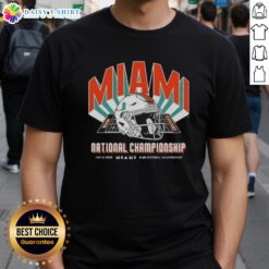 Alt Text: Original Miami Hurricanes Team 2026 CFP National Championship Game vs Indiana Hoosiers helmet t-shirt design.