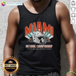 Original Miami Hurricanes Team 2026 CFP National Championship Game vs Indiana Hoosiers helmet tank top design.