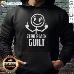 Original Zero Black Guilt Hoodie displayed on a hanger, showcasing its stylish design and soft fabric for casual wear.