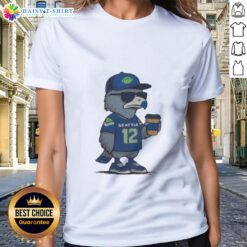 Premium Seattle Seahawks NFL Super Bowl LX 2026 mascot number 12 meme ladies tee, perfect for fans and game day style.