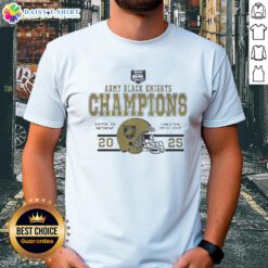 Pretty Army Black Knights Football 2025 Wasabi Fenway Bowl Champions Helmet T-Shirt featuring team logo and vibrant design.