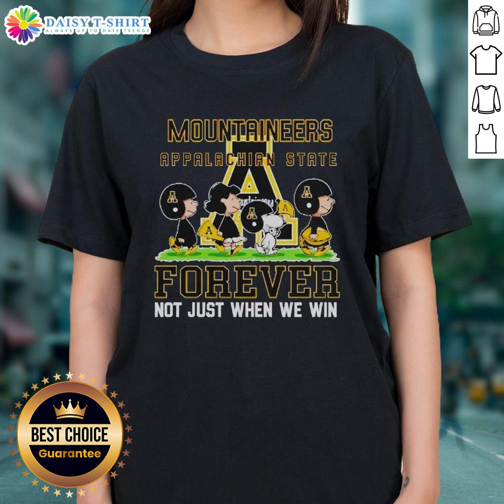 Pretty Peanuts Appalachian State Mountaineers Forever Tee for ladies, showcasing team pride and stylish comfort.